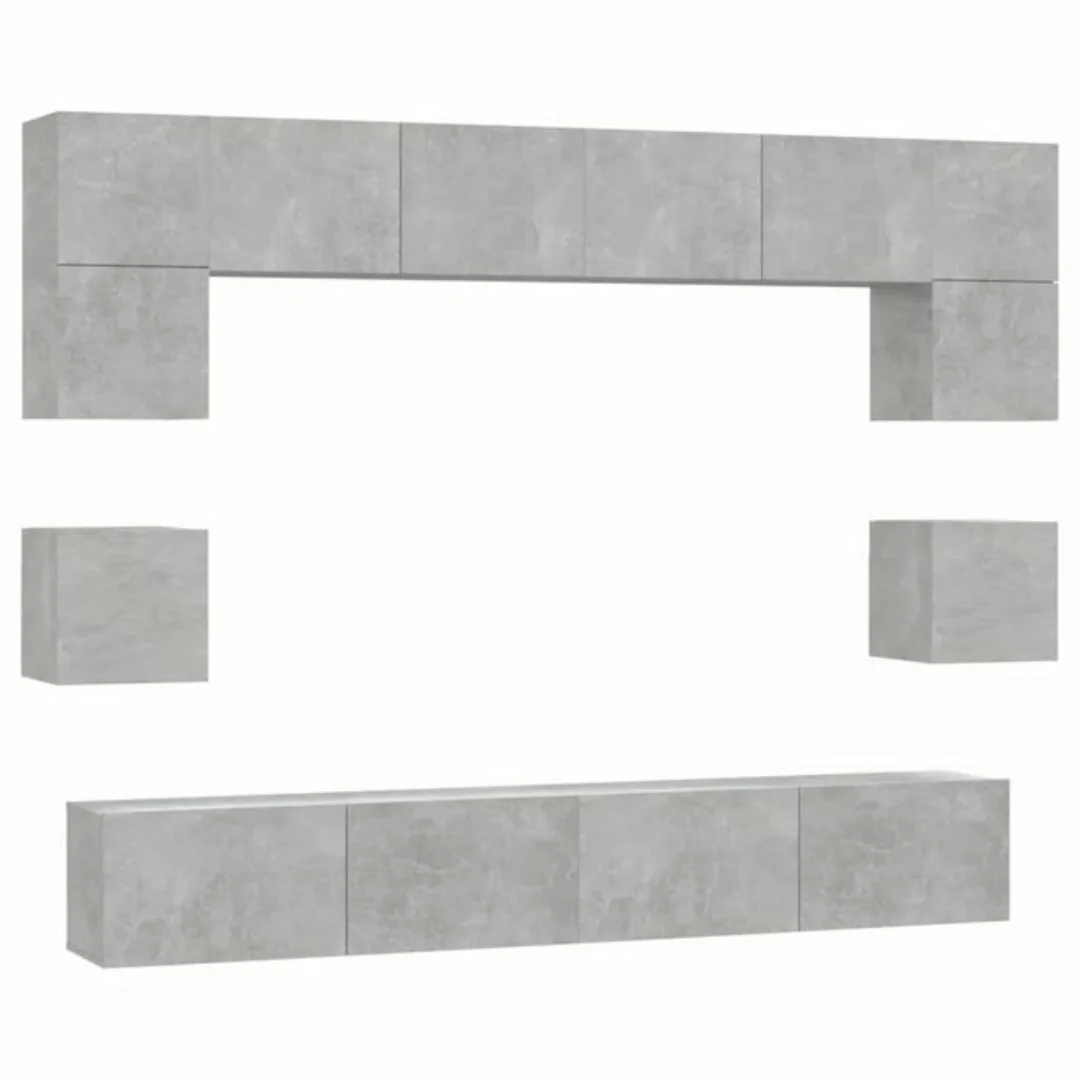 vidaXL TV-Schrank 8-tlg. TV-Schrank-Set Betongrau Holzwerkstoff (8-St) günstig online kaufen