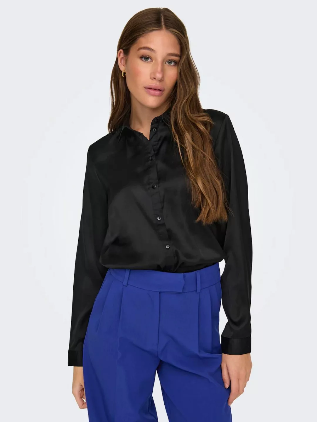 JACQUELINE de YONG Blusenshirt Elegante Satin Bluse Langarm Tunika Hemd Bus günstig online kaufen