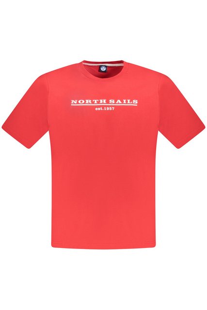 North Sails T-Shirt Herren Kurzarm T-Shirt Rot mit Rundhals & Logo günstig online kaufen