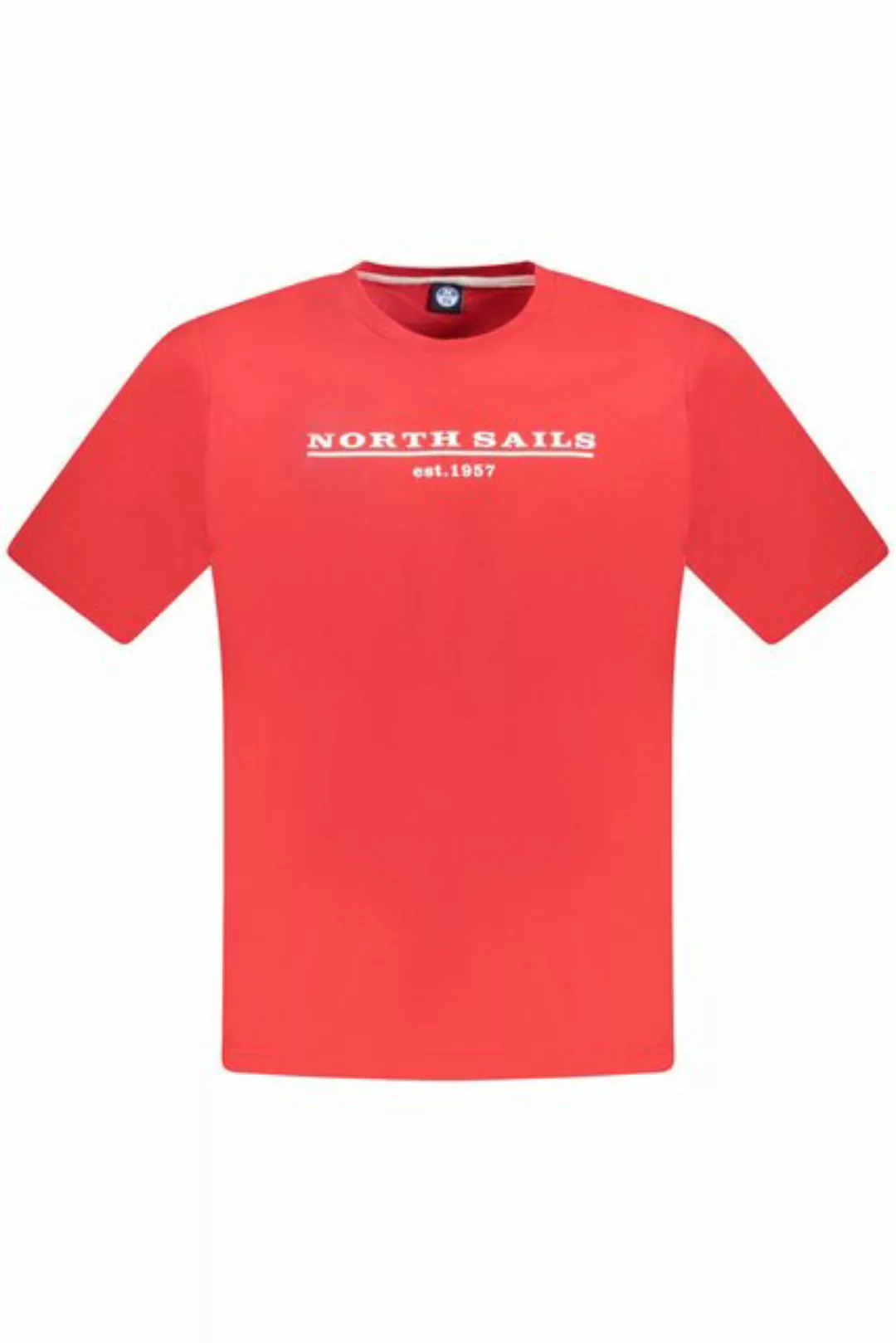 North Sails T-Shirt Herren Kurzarm T-Shirt Rot mit Rundhals & Logo günstig online kaufen