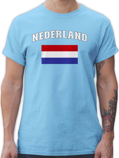 Shirtracer T-Shirt Nederland Schriftzug mit Flagge, Holland, Niederlande, N günstig online kaufen