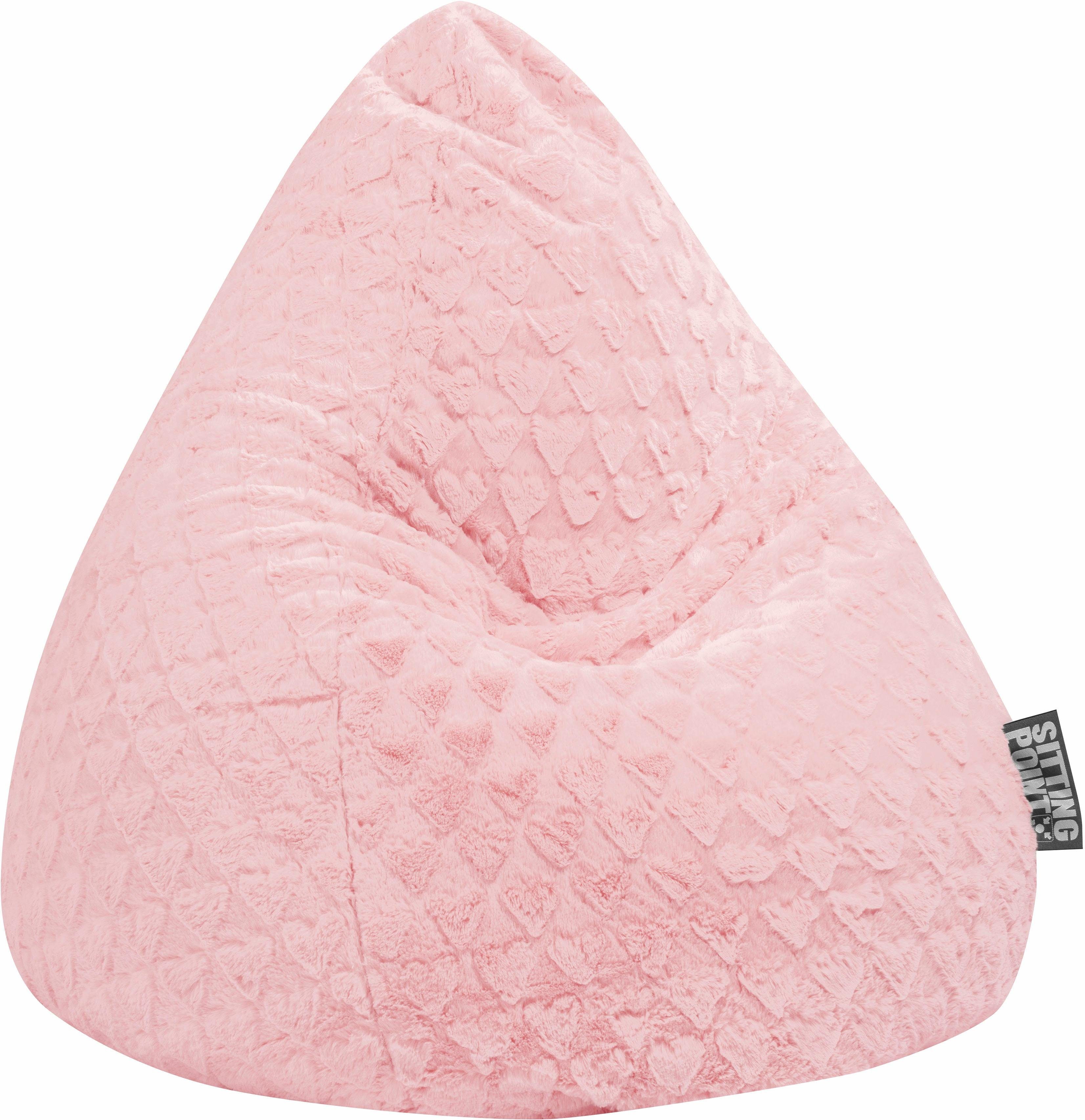 Sitting Point Sitzsack BeanBag Fluffy 120 l Rose Herz-Muster günstig online kaufen