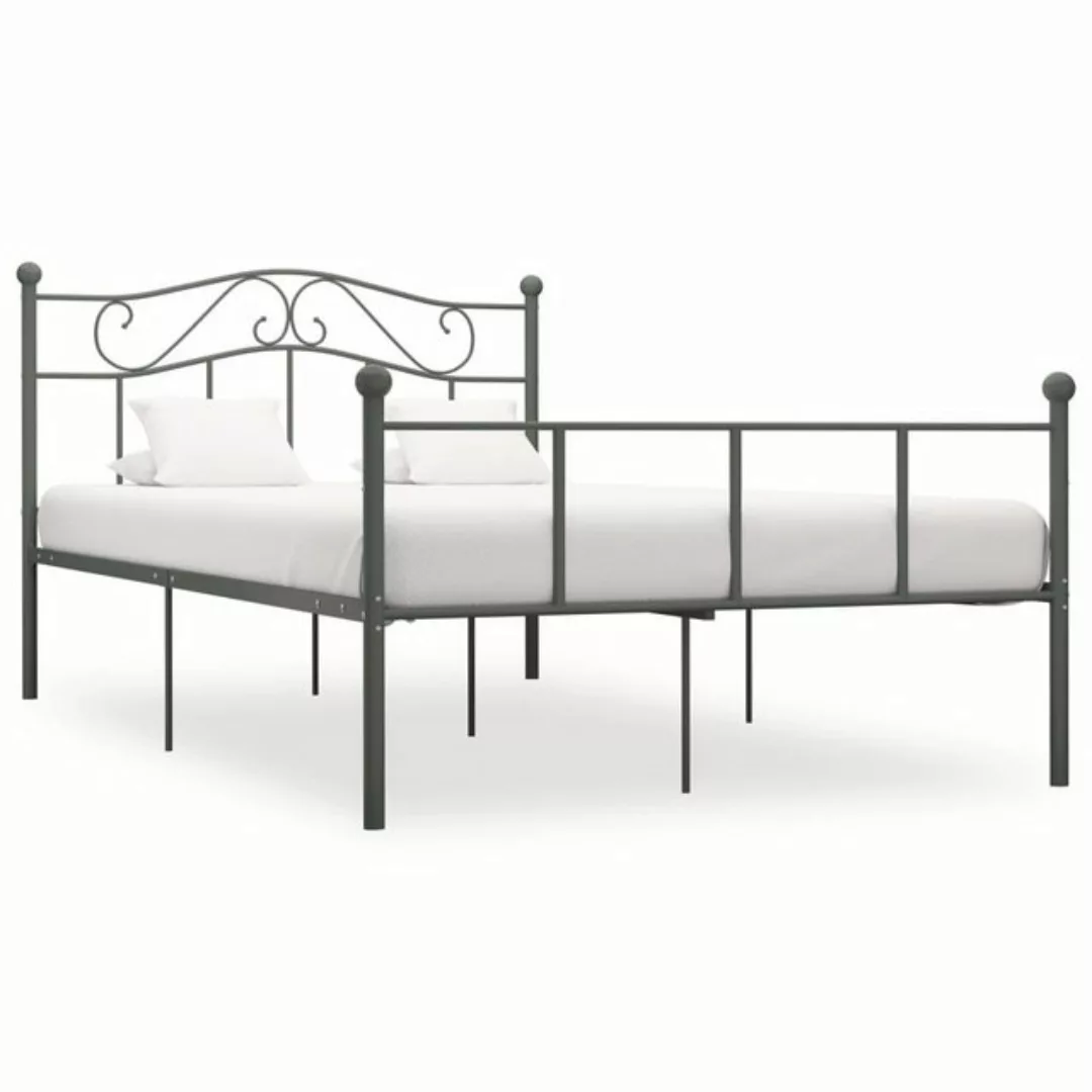 furnicato Bett Bettgestell Grau Metall 160×200 cm günstig online kaufen