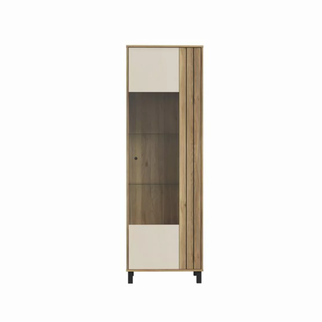 freiraum Vitrine KILLARNEY in Sand/ Mauvella Eiche Dekor - 63,4x195,8x42cm günstig online kaufen