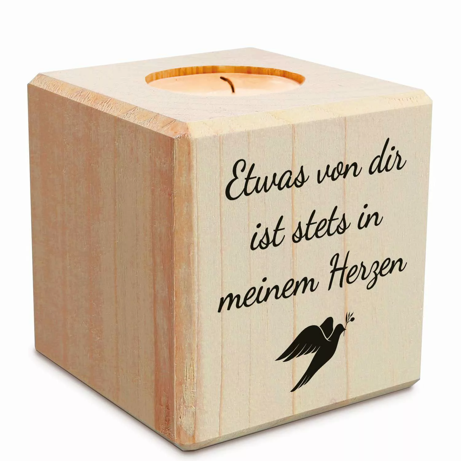GRAVURZEILE Teelichthalter mit Gravur aus Holz günstig online kaufen