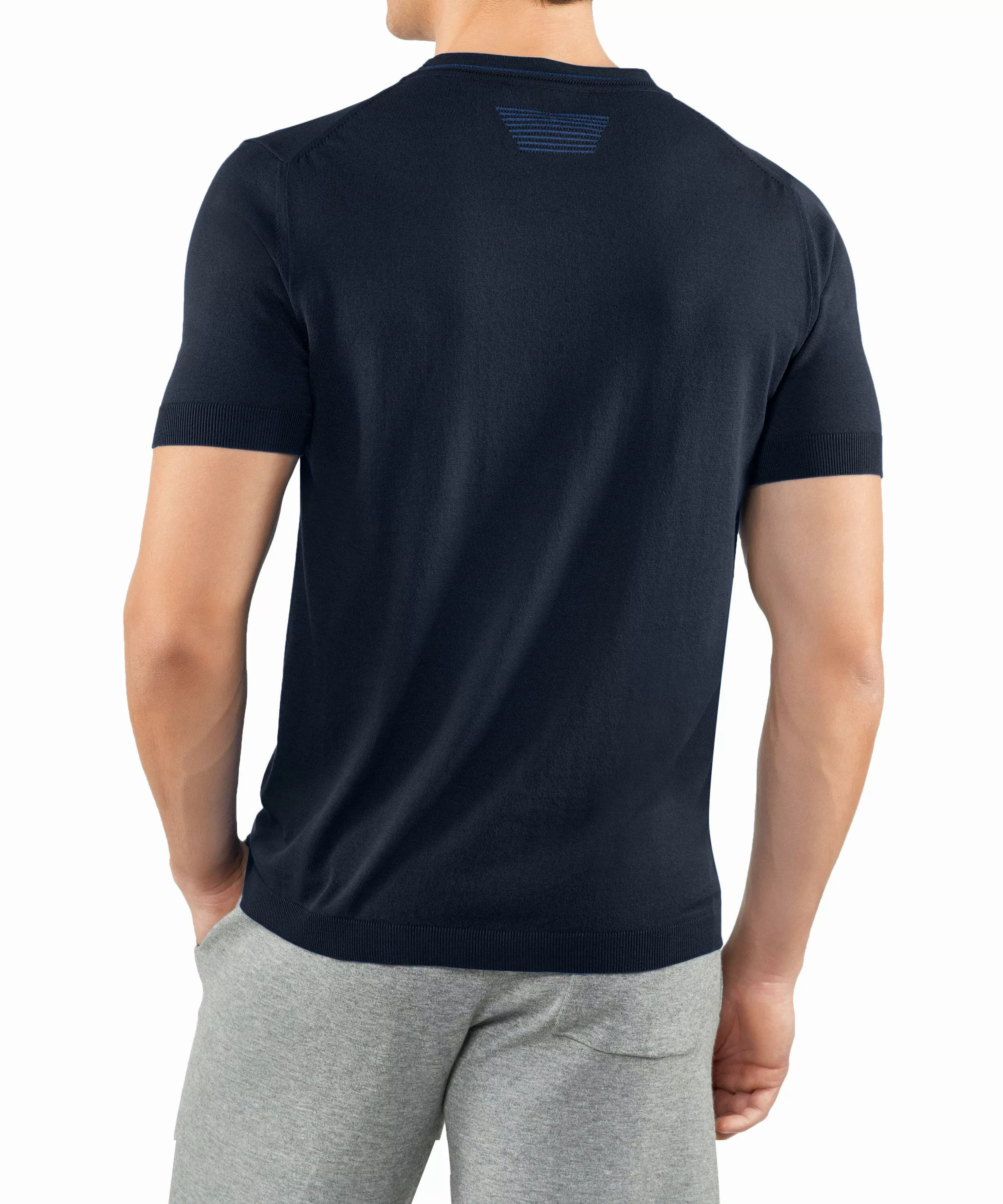 FALKE Herren T-Shirt Rundhals, XL, Blau, Uni, Baumwolle, 60151-643705 günstig online kaufen