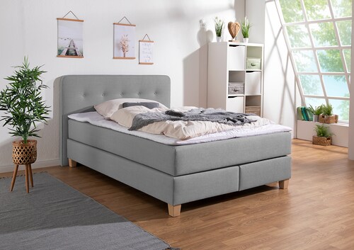 Home affaire Boxspringbett "Fargo", inkl. Topper, in 3 Matratzenarten, in S günstig online kaufen