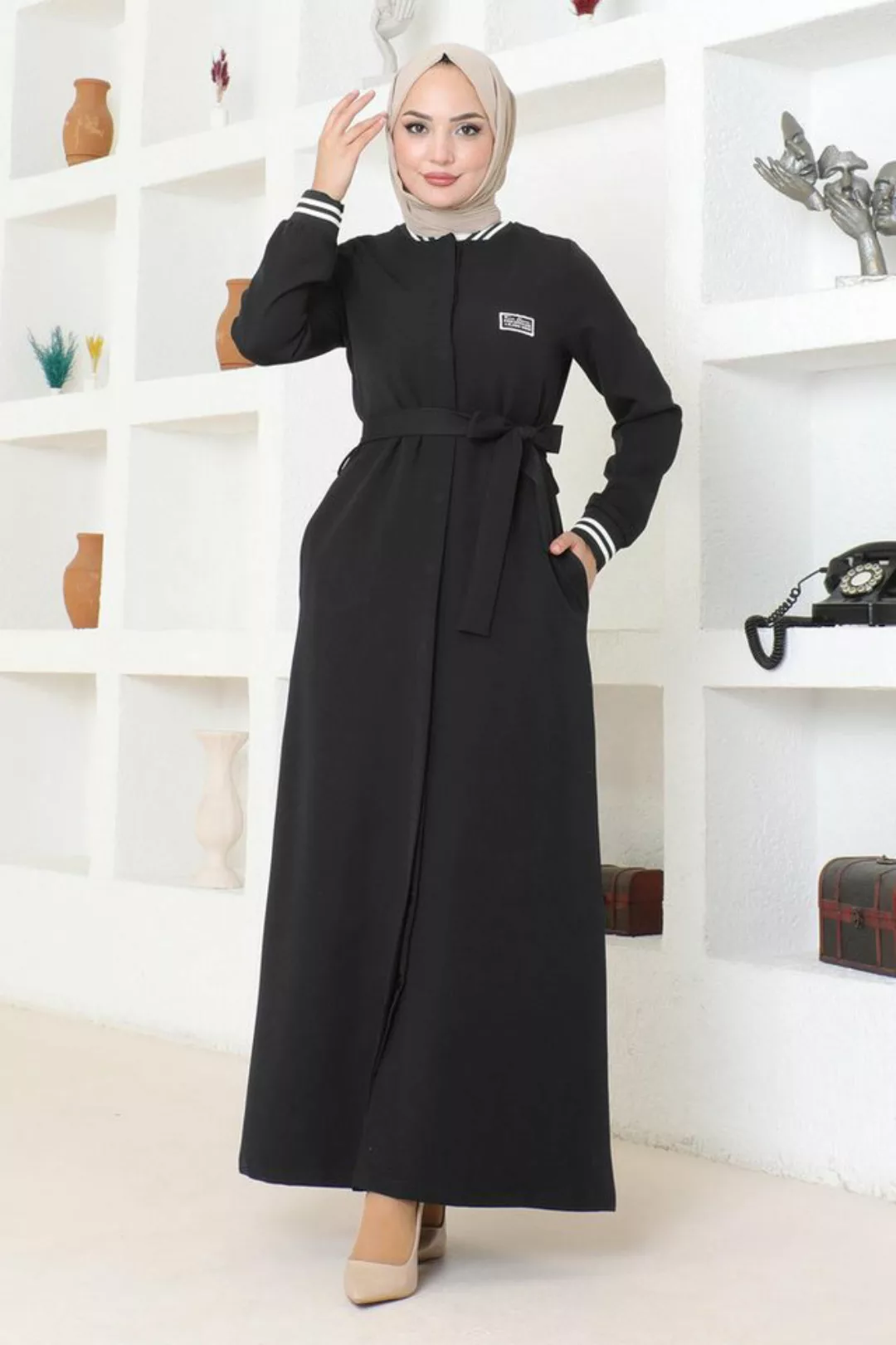 MODAMİHRAM Maxikleid Geknöpfter Ripp-Abaya günstig online kaufen