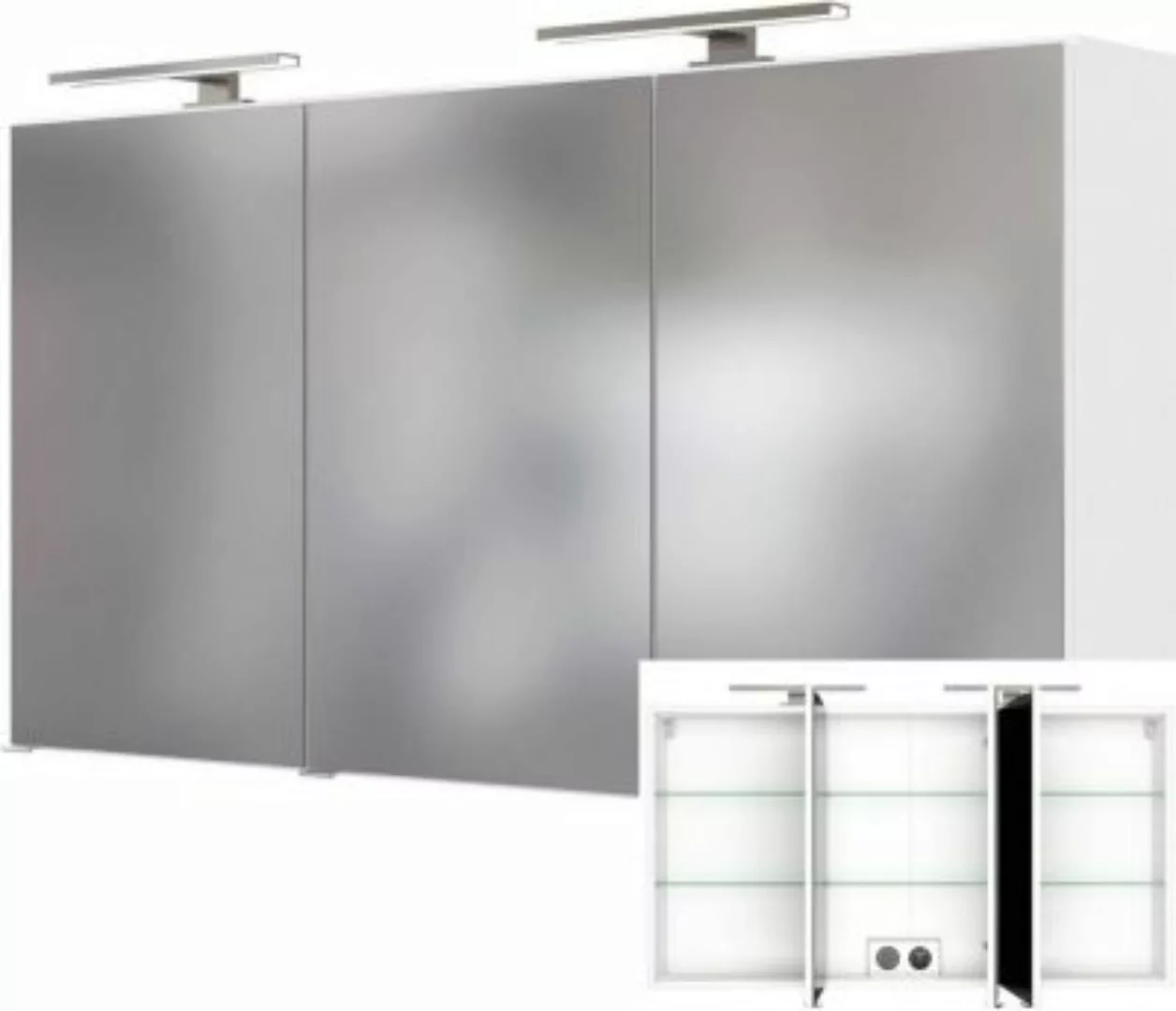 Lomadox Badezimmer Spiegelschrank mit Doppel-LED-Beleuchtung FLORIDO-03 in günstig online kaufen