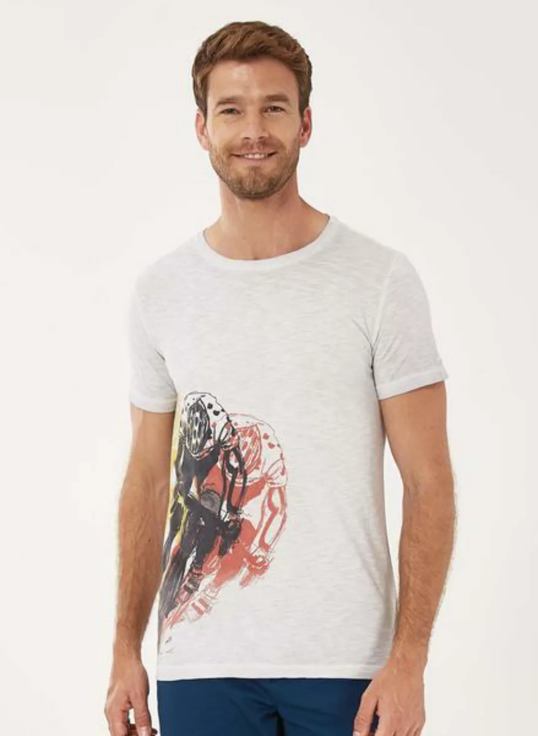 Garment Dyed T-shirt Aus Bio-baumwolle Mit Print günstig online kaufen
