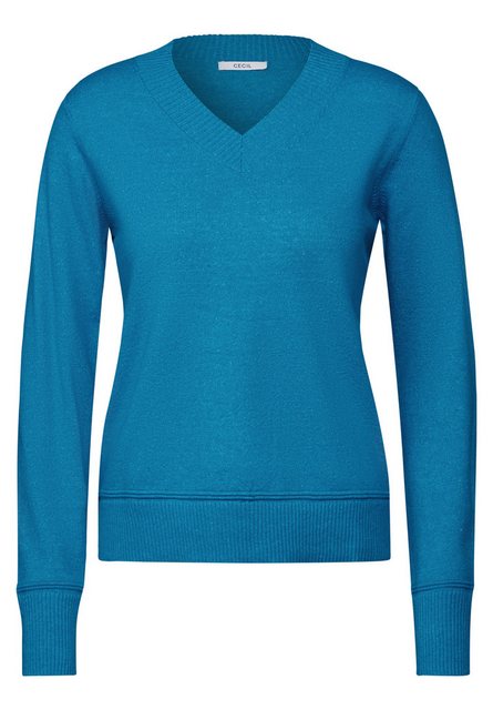 Cecil V-Ausschnitt-Pullover, im Melange Look günstig online kaufen