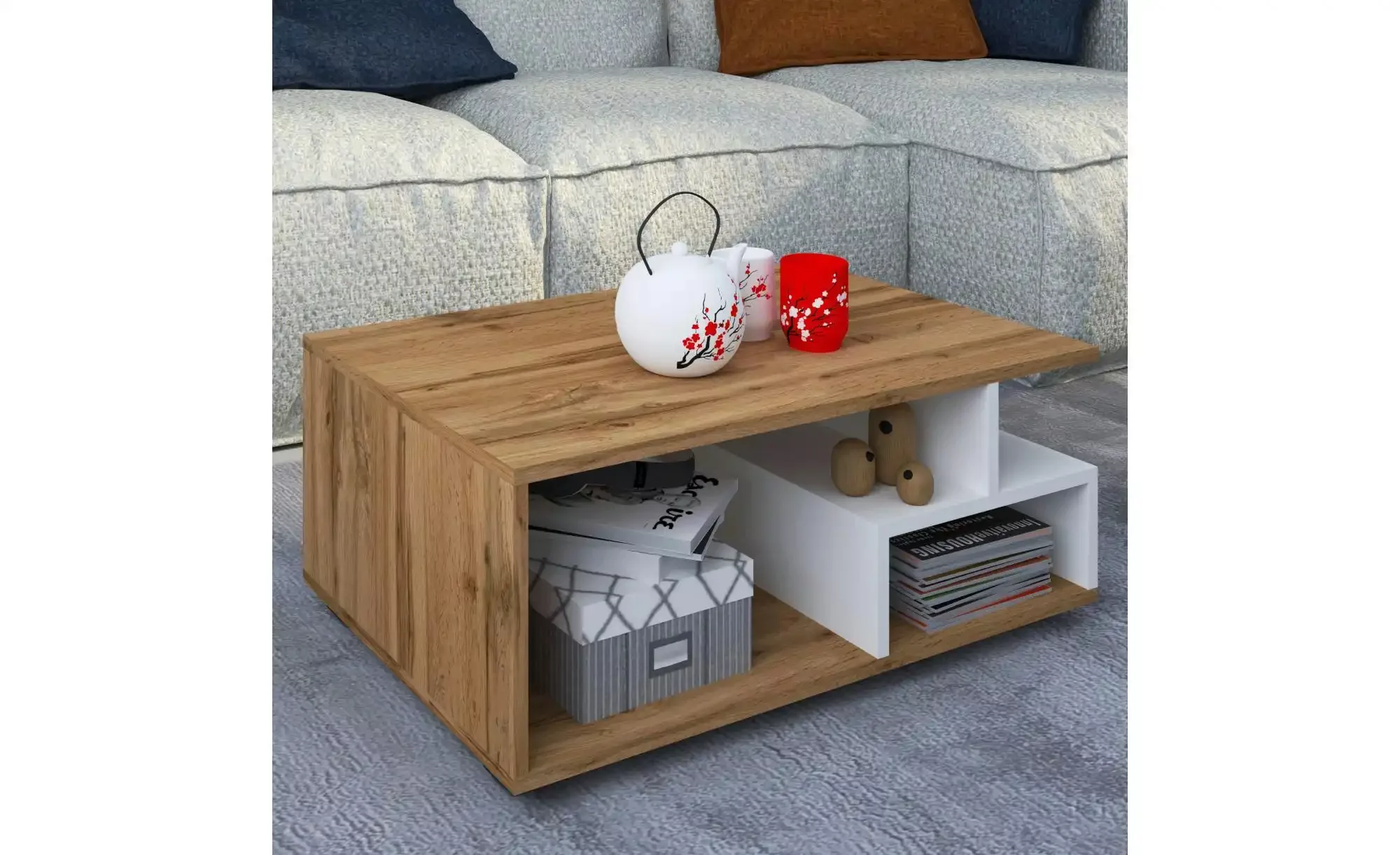 VCM Holz Sofatisch hoch Couchtisch Wohnzimmertisch Beistelltisch Ablage Sul günstig online kaufen