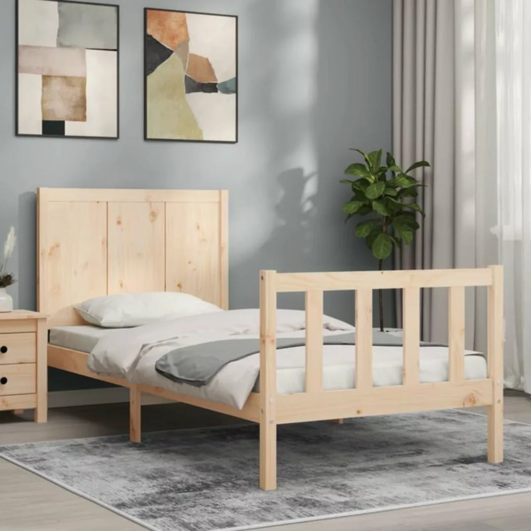 vidaXL Bett Massivholzbett mit Kopfteil 90x200 cm günstig online kaufen