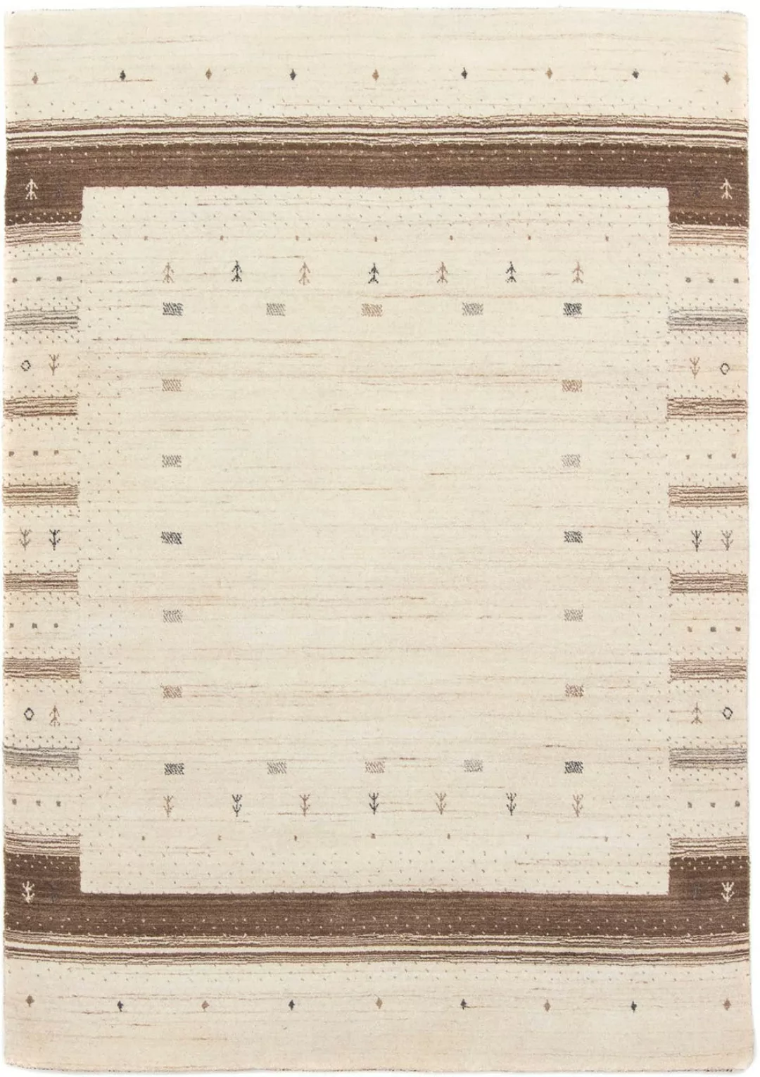 morgenland Wollteppich »Loribaft Bordüre Beige 200 x 142 cm«, rechteckig günstig online kaufen