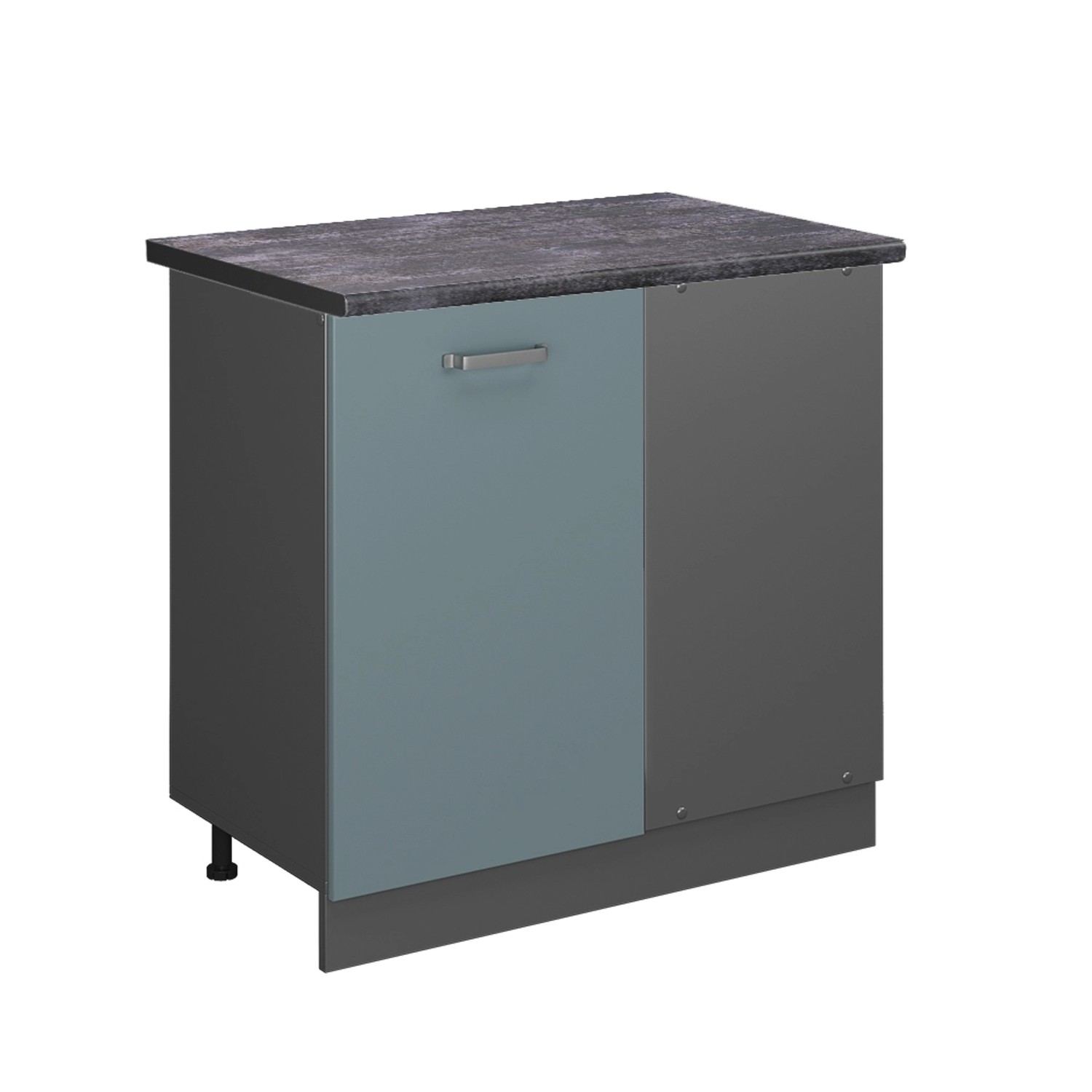 Vicco Eckunterschrank R-Line Küchen Eckschrank Blau-Grau/Anthrazit 86 cm AP günstig online kaufen