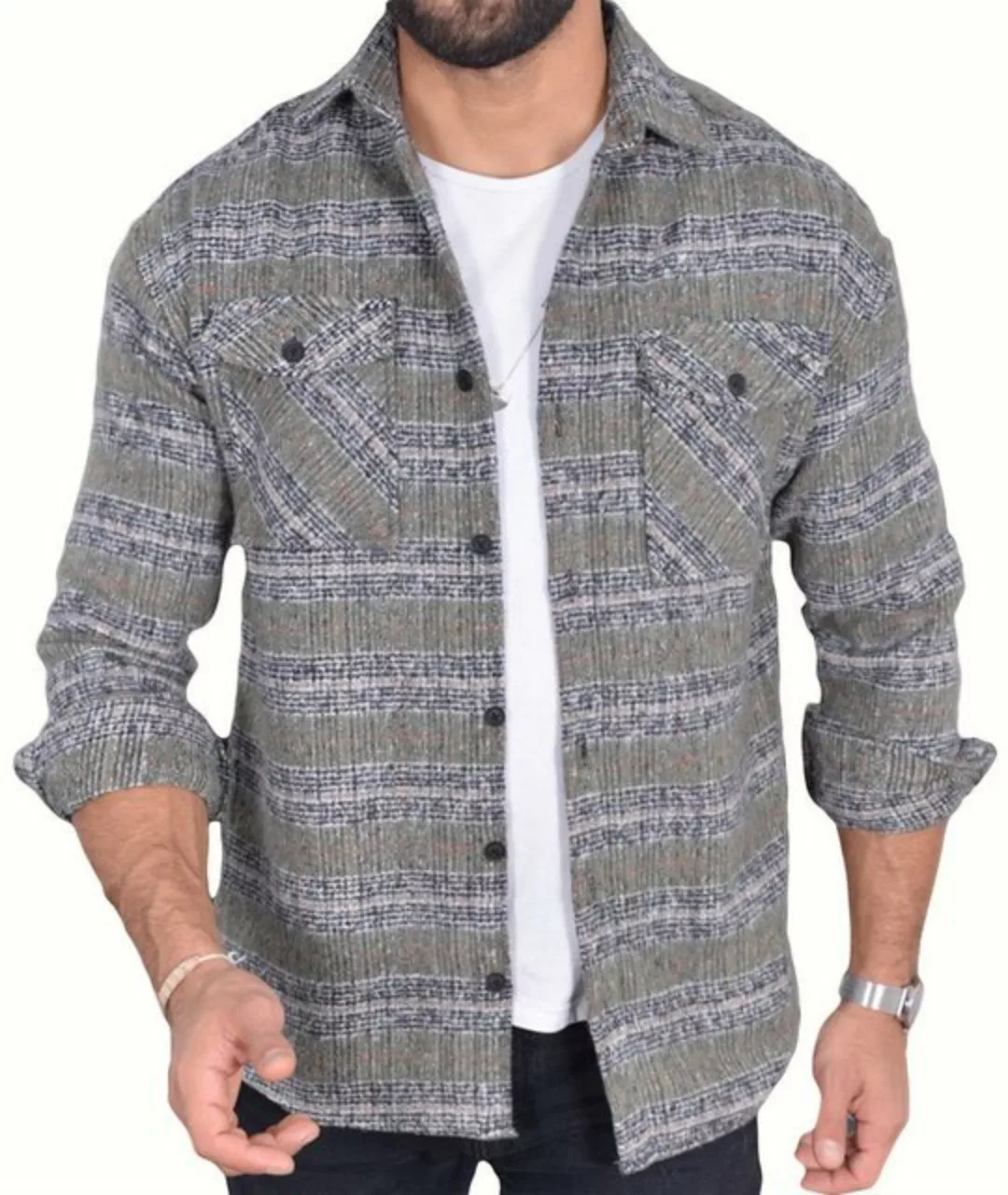 Megaman Jeans Flanellhemd Herren Holzfällerhemd Flanellhemd Kariert Freizei günstig online kaufen