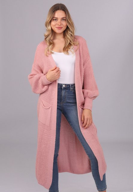 YC Fashion & Style Longstrickjacke Basic Strickjacke Cardigan Verschlusslos günstig online kaufen