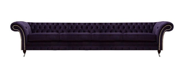 Xlmoebel Sofa Lila Stoff Wohnzimmer Chesterfield 4-Sitzer Sofa Möbelstück, günstig online kaufen