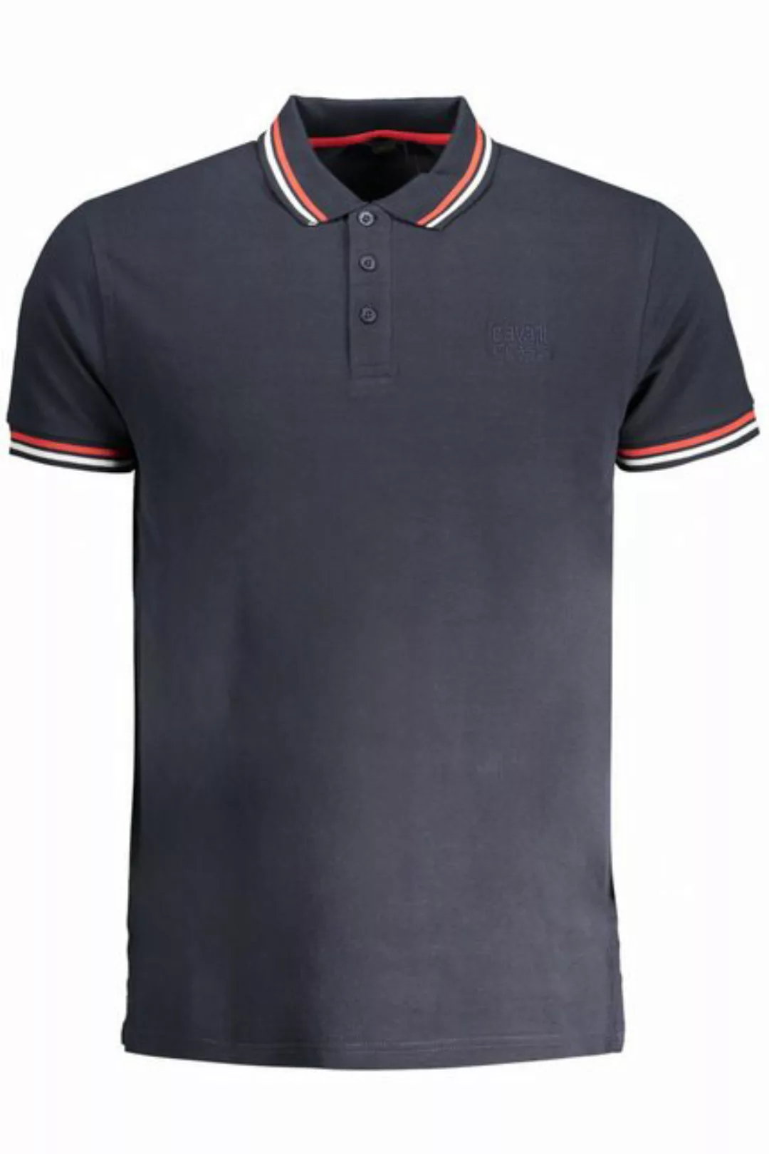 Cavalli Class Poloshirt Elegantes Herren Poloshirt Blau mit Kontrastdetails günstig online kaufen