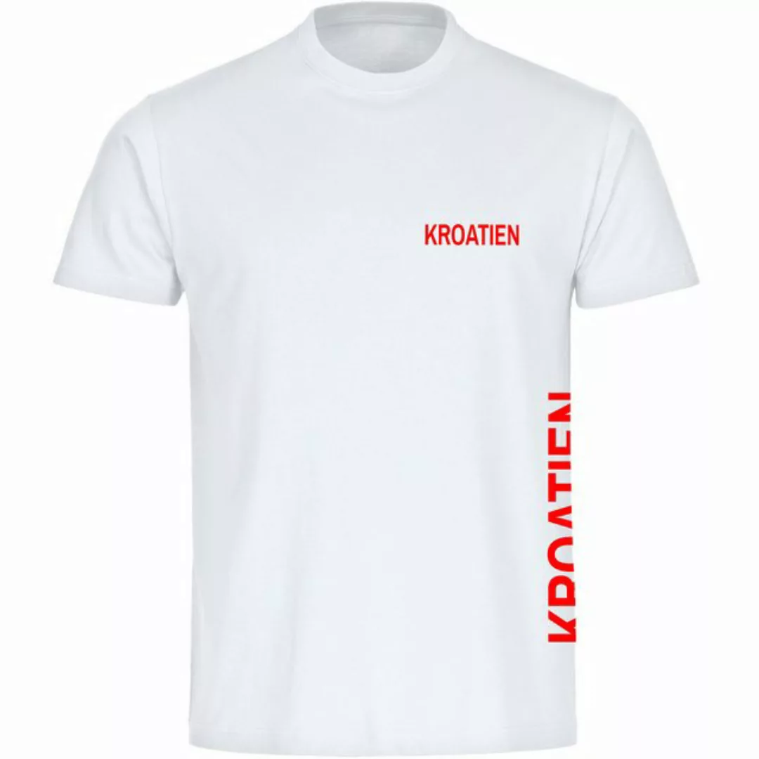 multifanshop T-Shirt Herren Kroatien - Brust & Seite - Männer günstig online kaufen
