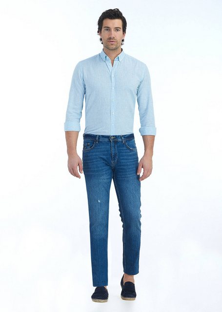 RAMSEY Regular-fit-Jeans Indigo Slim Fit Denim Baumwollmischung Hose günstig online kaufen