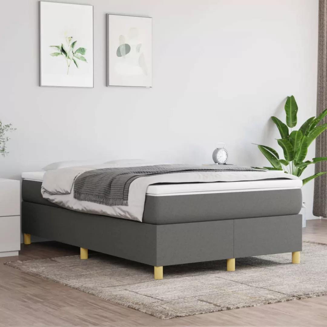 Vidaxl Boxspringbett Dunkelgrau 120x200 Cm Stoff günstig online kaufen