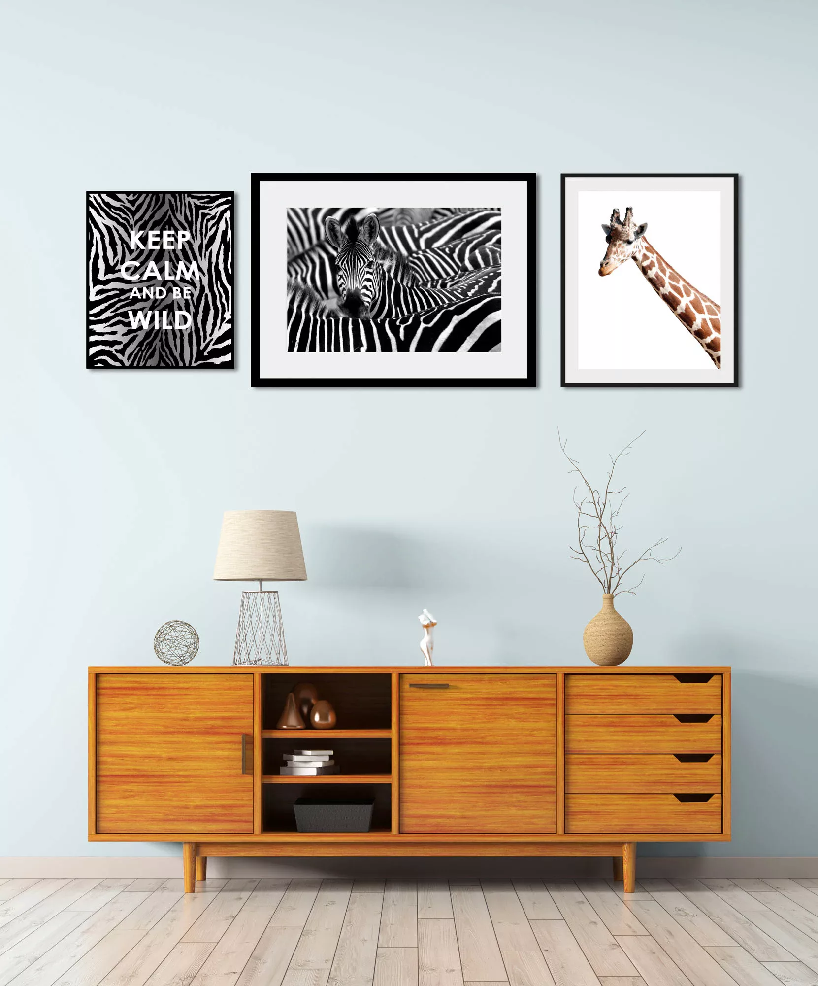 queence Bild »Animals«, Abstrakt, (3 St.), gerahmt günstig online kaufen