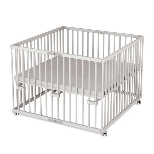 Sämann Babybett Laufgitter 100x100 cm faltbar mit Matratze weiß Premium Kol günstig online kaufen