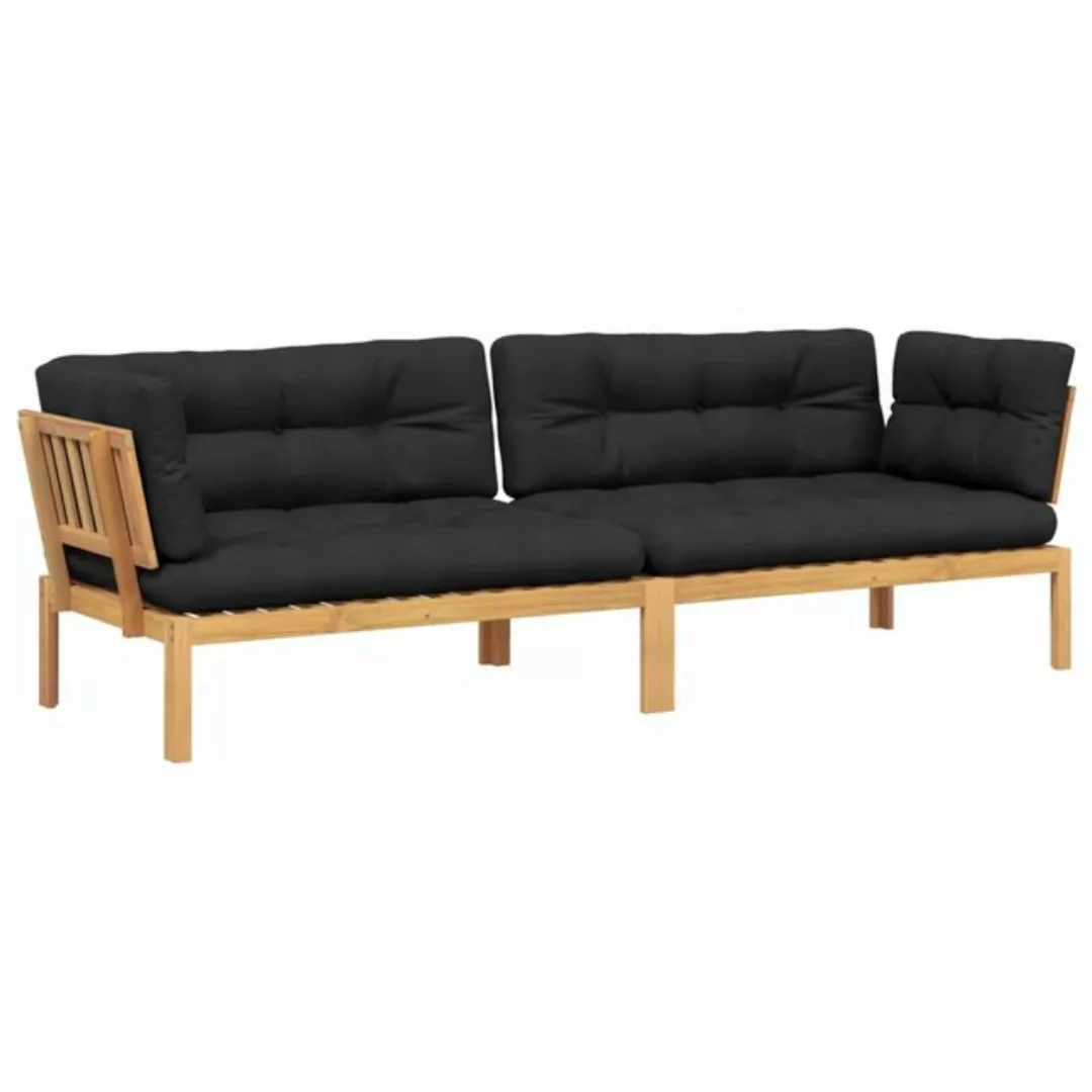 vidaXL Loungesofa Garten-Ecksofas aus Paletten 2 Stk mit Kissen Massivholz günstig online kaufen