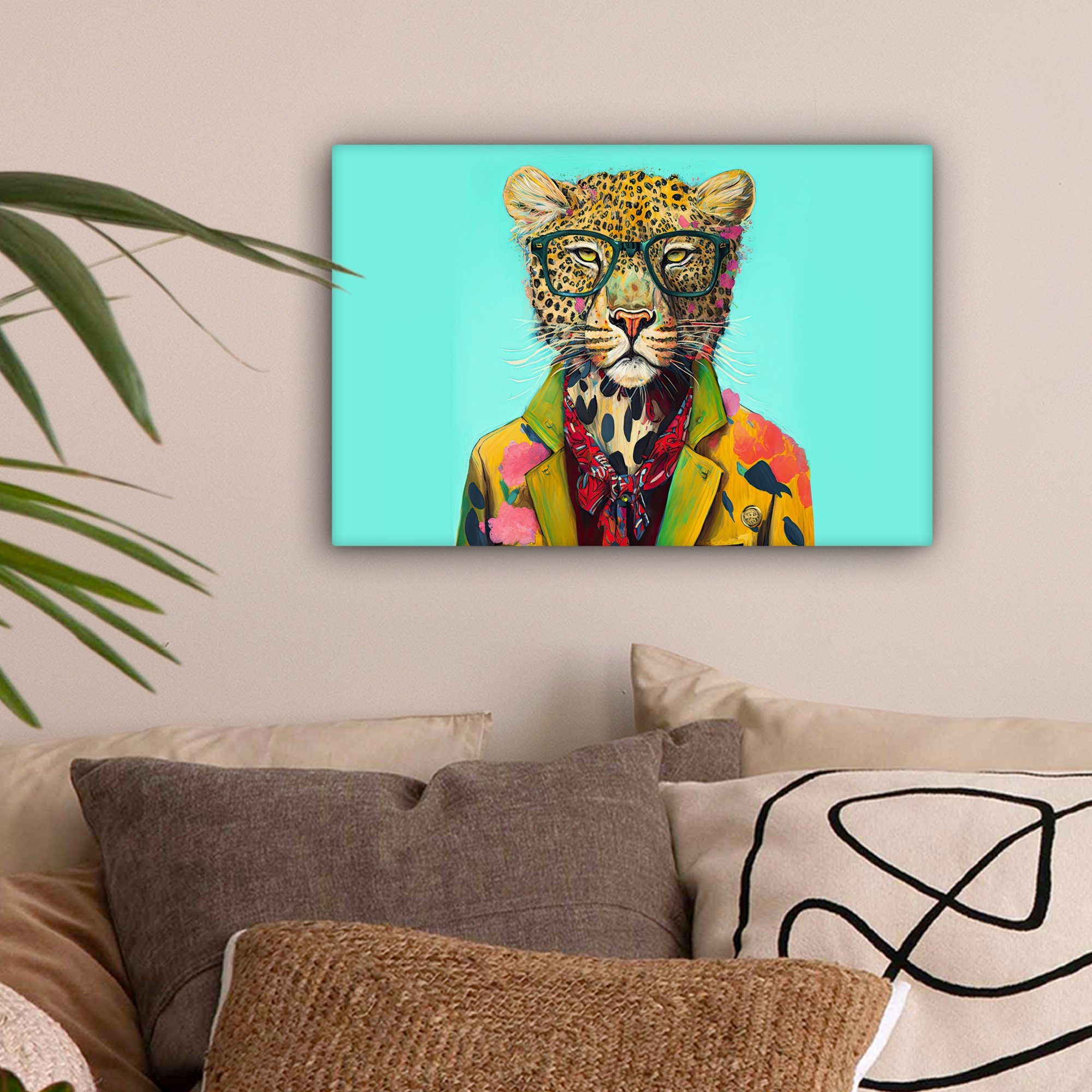OneMillionCanvasses® Leinwandbild Tier - Brille - günstig online kaufen