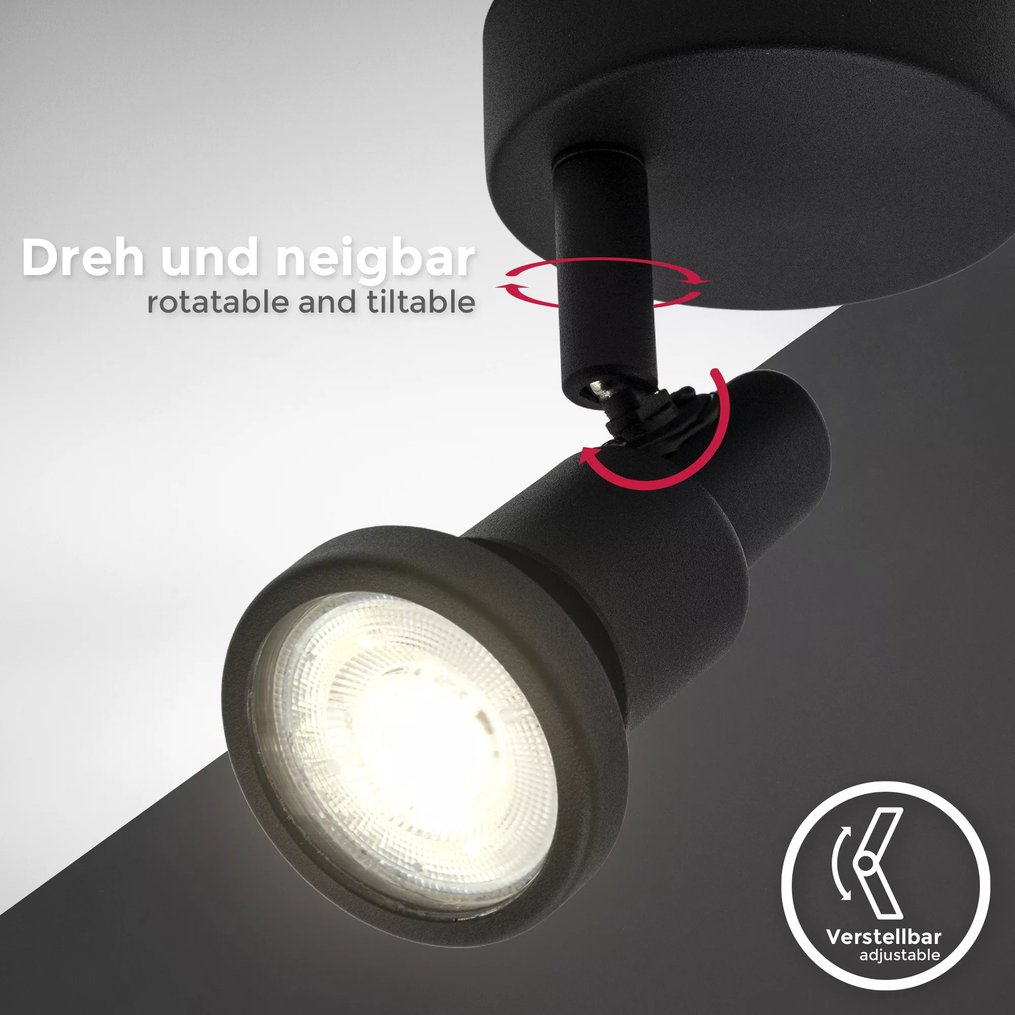 B.K.Licht LED Deckenspot, inkl. 1 x LED / GU10 4,8 Watt, 400lm, 3.000K, nic günstig online kaufen