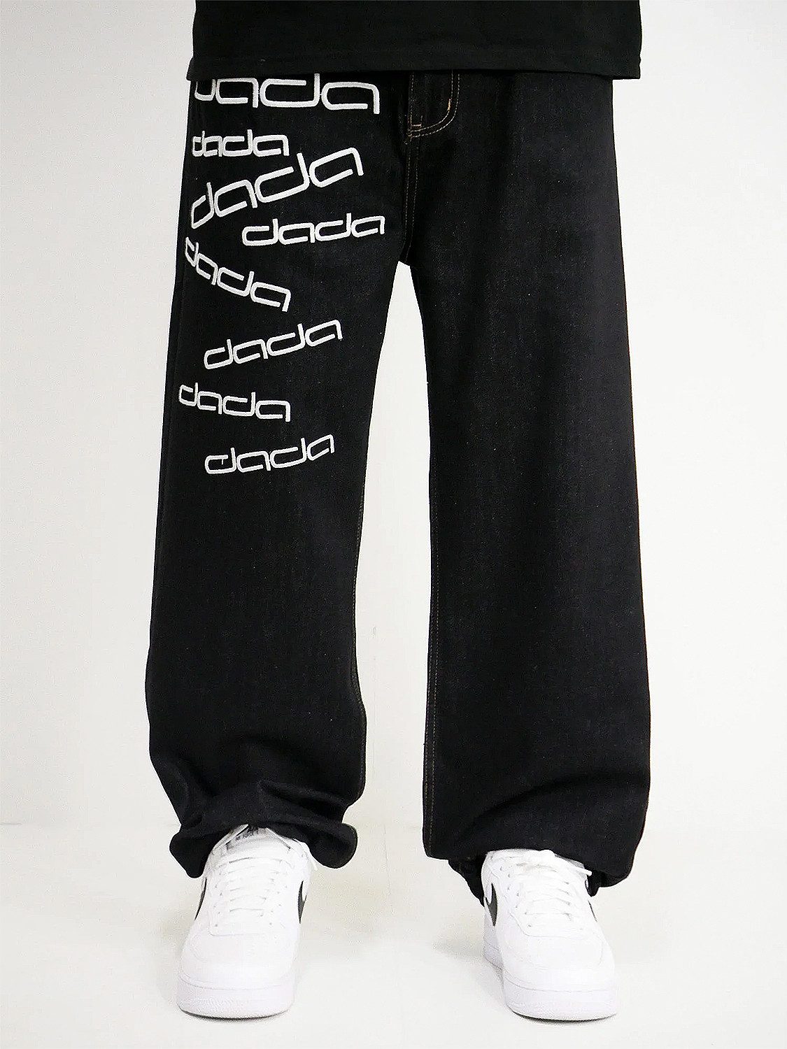 DADA Supreme Regular-fit-Jeans Baggy Denim Gesticktes günstig online kaufen