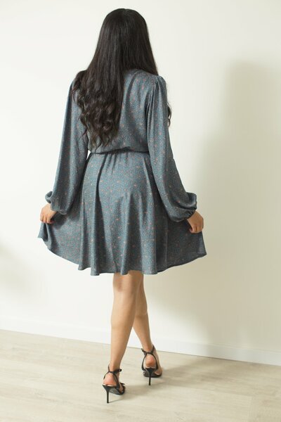 Kleid - Printed Soft Crepe - Blau - Lenzing/oekotex günstig online kaufen
