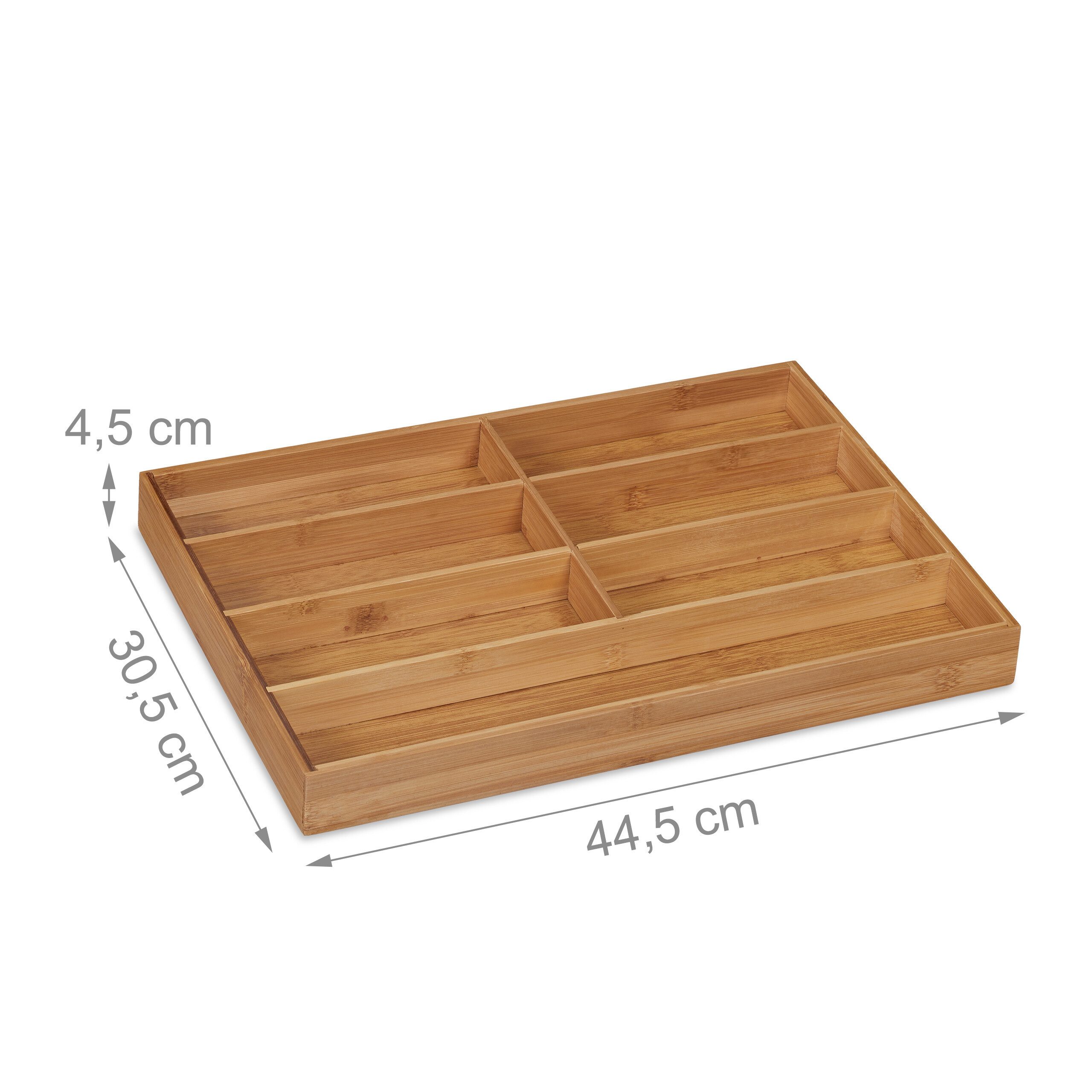 relaxdays Besteckkasten Bambus 7 Fäch günstig online kaufen
