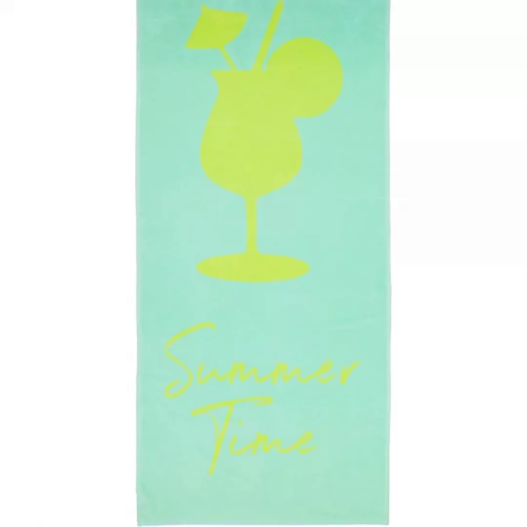 Cawö Home Beach Strandtuch 5564 Summer Time - Farbe: türkis - gelb - 45 günstig online kaufen
