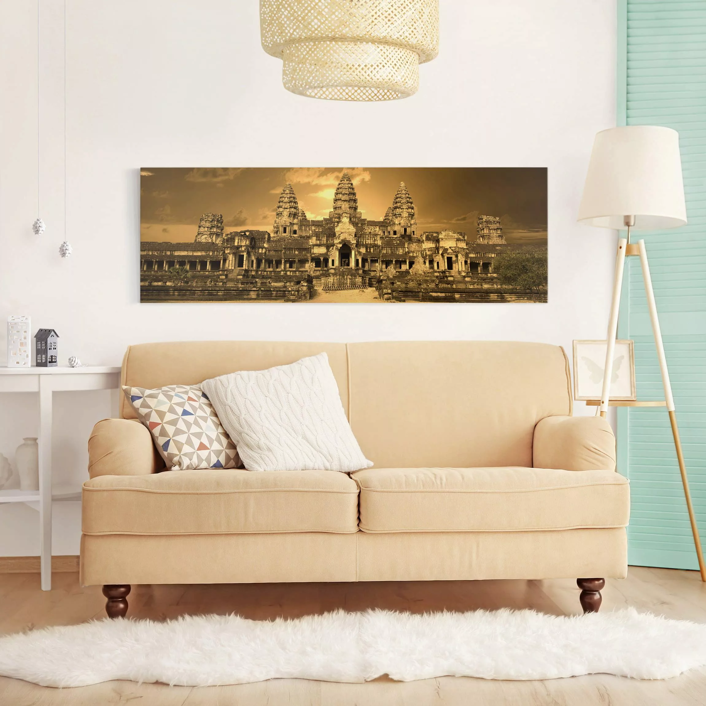 Leinwandbild - Panorama Tempel günstig online kaufen