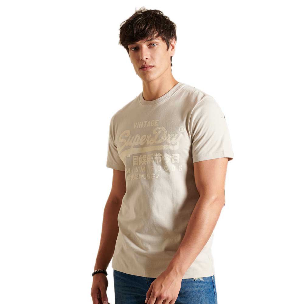 Superdry Vintage Logo Tonal Kurzarm T-shirt M Light Stone günstig online kaufen