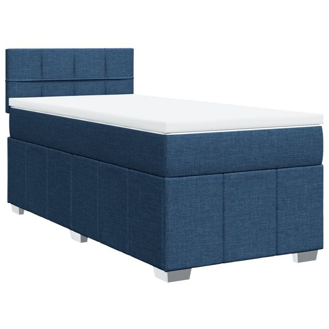 vidaXL Bett Boxspringbett mit Matratze Blau 90x190 cm Stoff günstig online kaufen