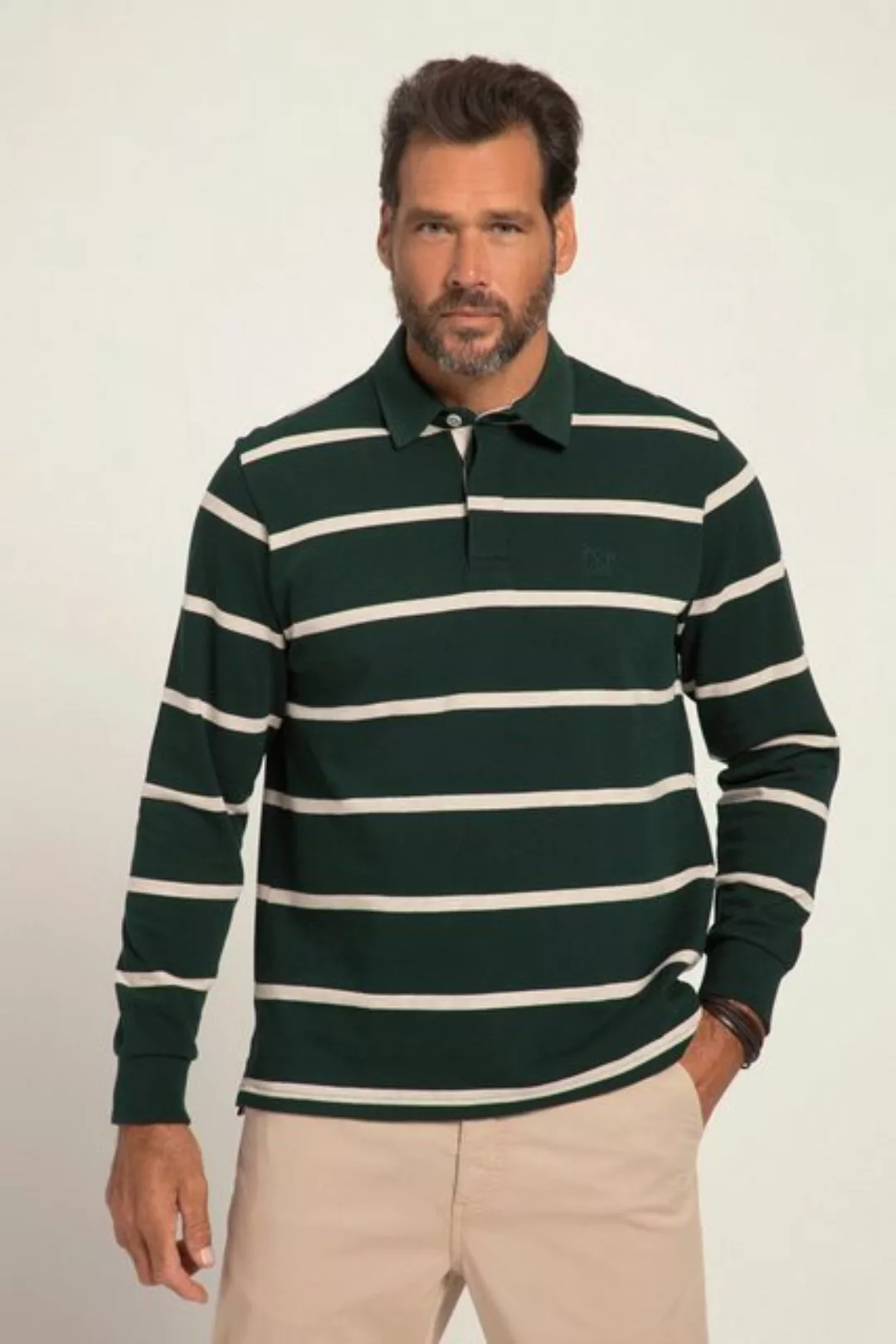 JP1880 Sweatshirt Rugby-Sweater Ringel Web-Kragen günstig online kaufen