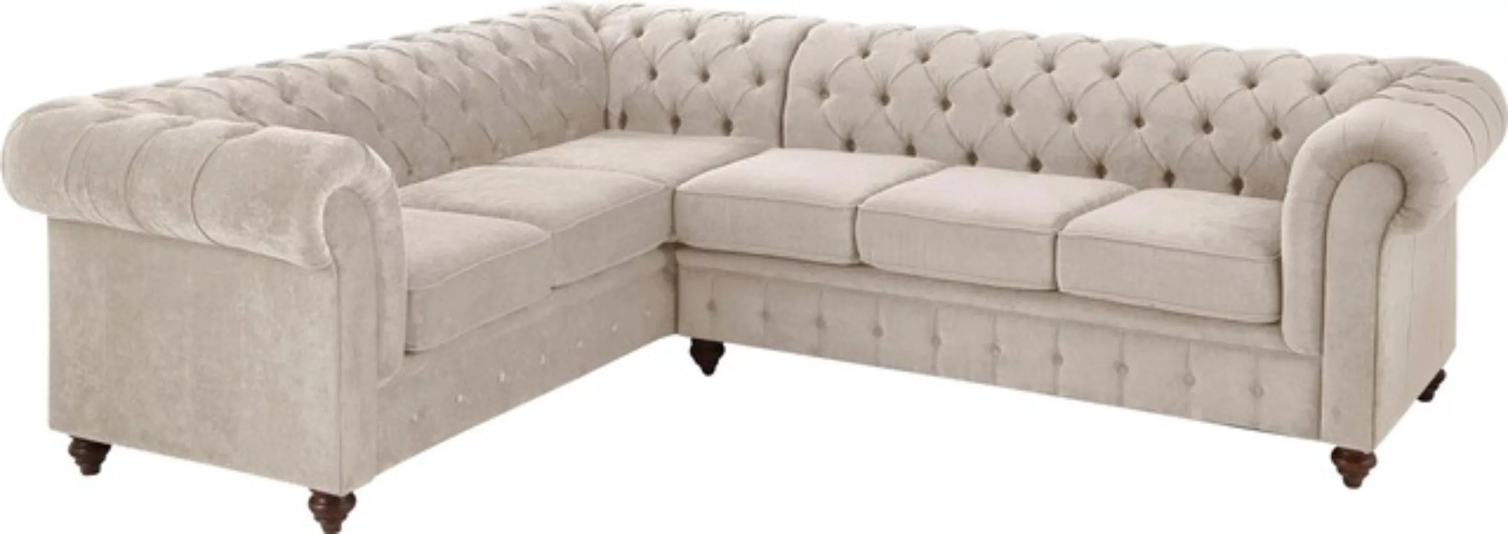 Home affaire Chesterfield-Sofa »Chesterfield Ecksofa, auch in Leder L-Form« günstig online kaufen