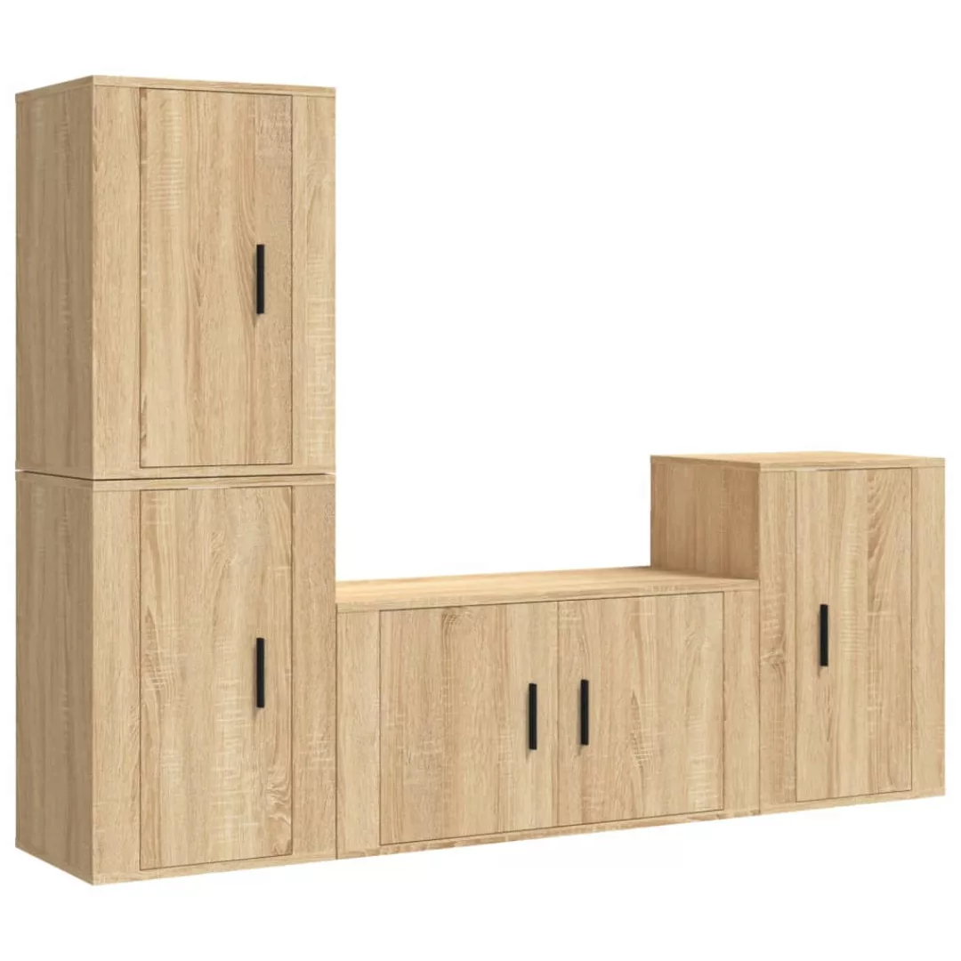 Vidaxl 4-tlg. Tv-schrank-set Sonoma-eiche Holzwerkstoff günstig online kaufen