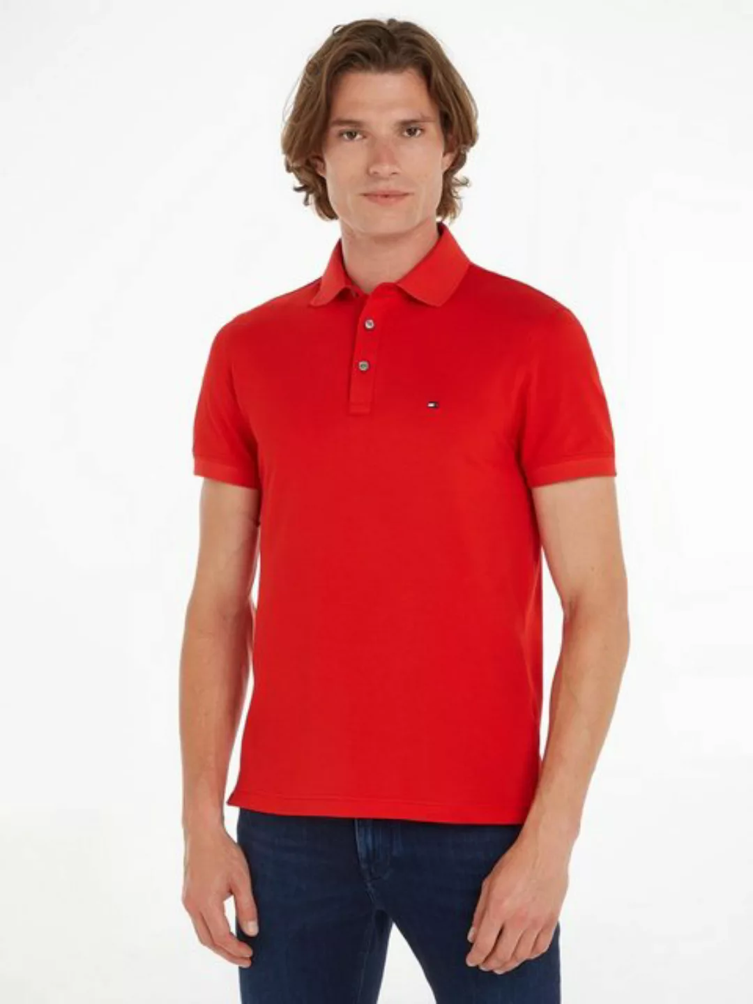 Tommy Hilfiger Poloshirt "1985 SLIM POLO", Markenstickerei, aus Baumwoll-Pi günstig online kaufen