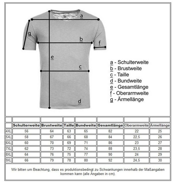 Young & Rich T-Shirt Herren Übergröße Basic big size optimierte moderne Pas günstig online kaufen