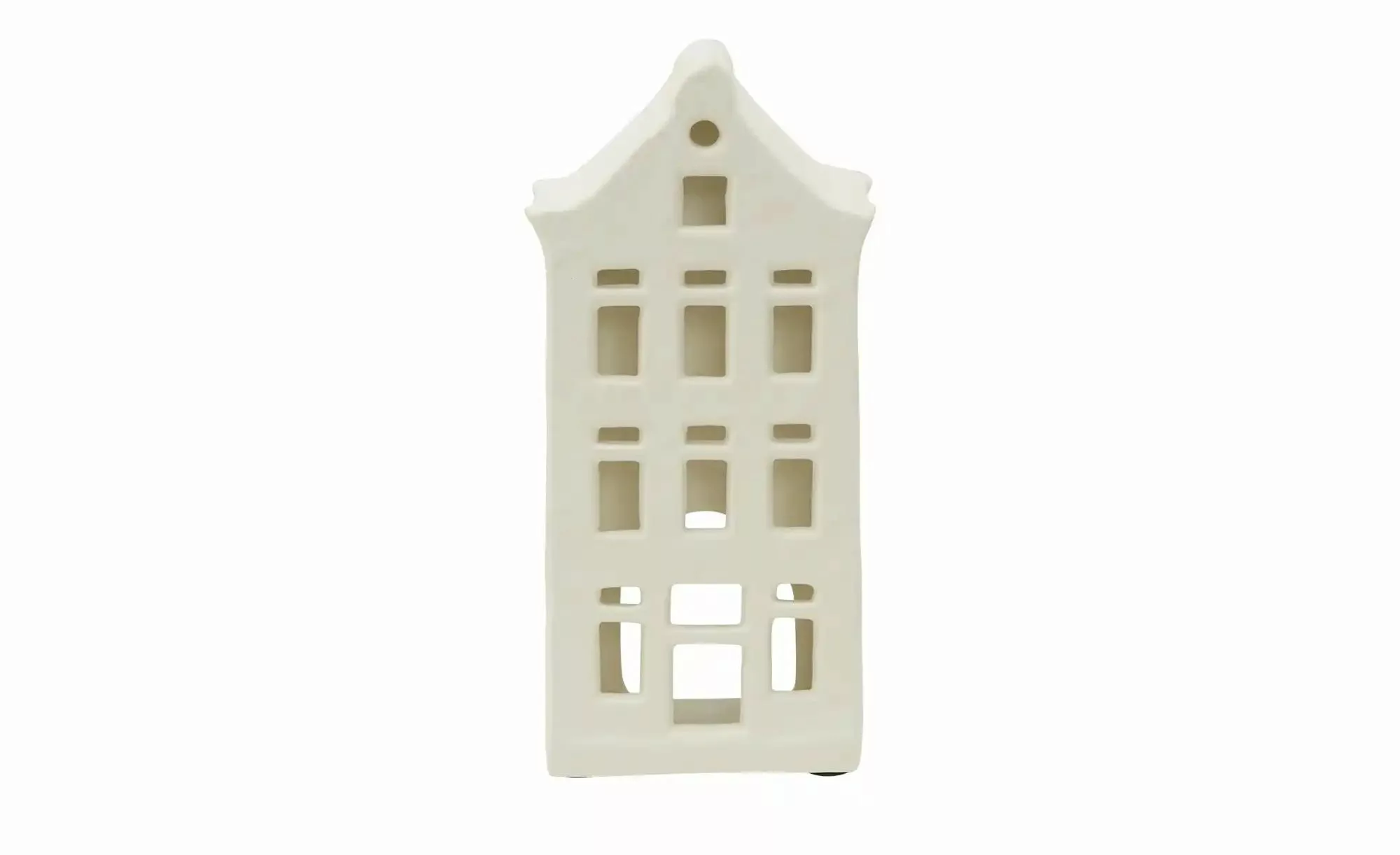 HOME STORY Windlicht Haus   ¦ creme ¦ Aluminium ¦ Maße (cm): B: 10 H: 20,5 günstig online kaufen