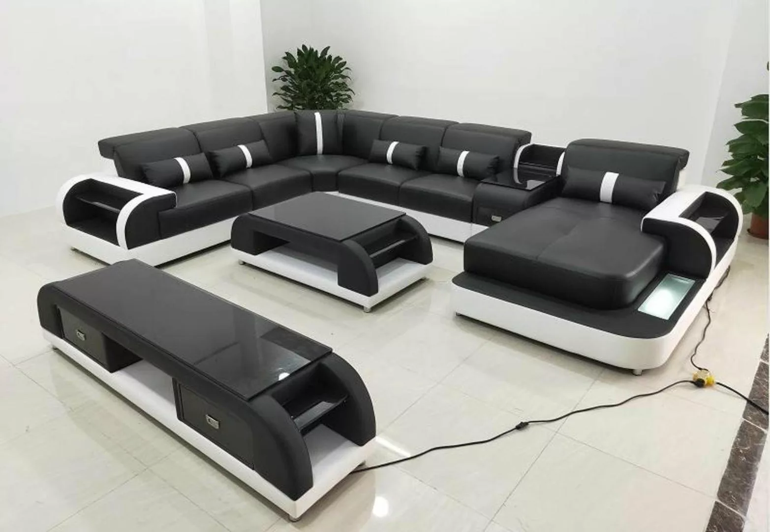 JVmoebel Ecksofa, ecksofa couch sofa led garnitur wohnlandschaft polster ga günstig online kaufen