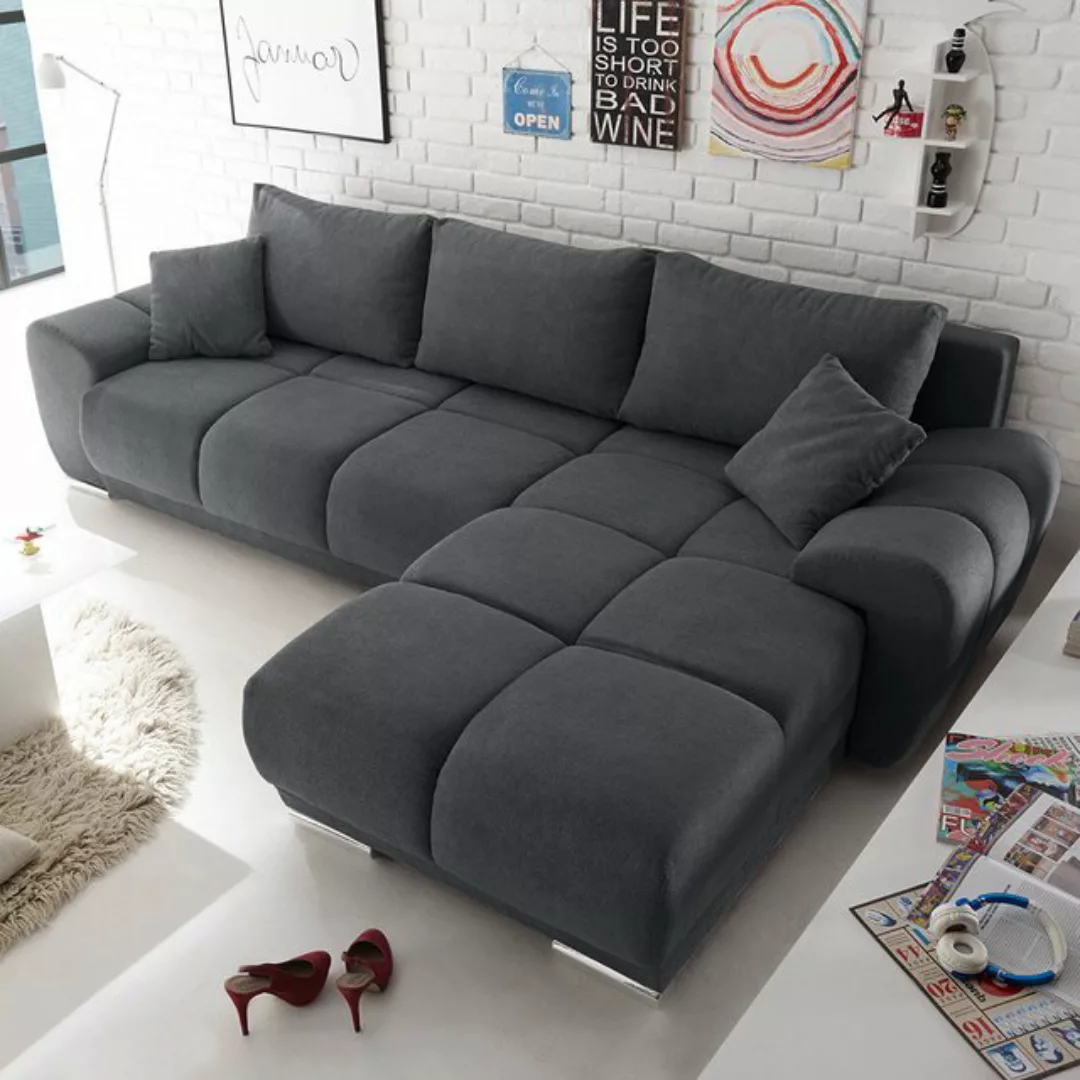 Lomadox Ecksofa ANAHEIM-09, anthrazit 289x85x189 cm günstig online kaufen