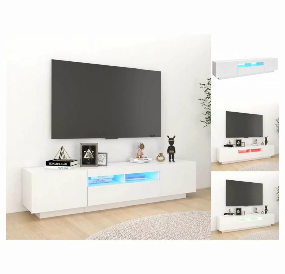 vidaXL TV-Schrank TV-Schrank mit LED-Leuchten Weiß 180x35x40 cm Lowboard günstig online kaufen
