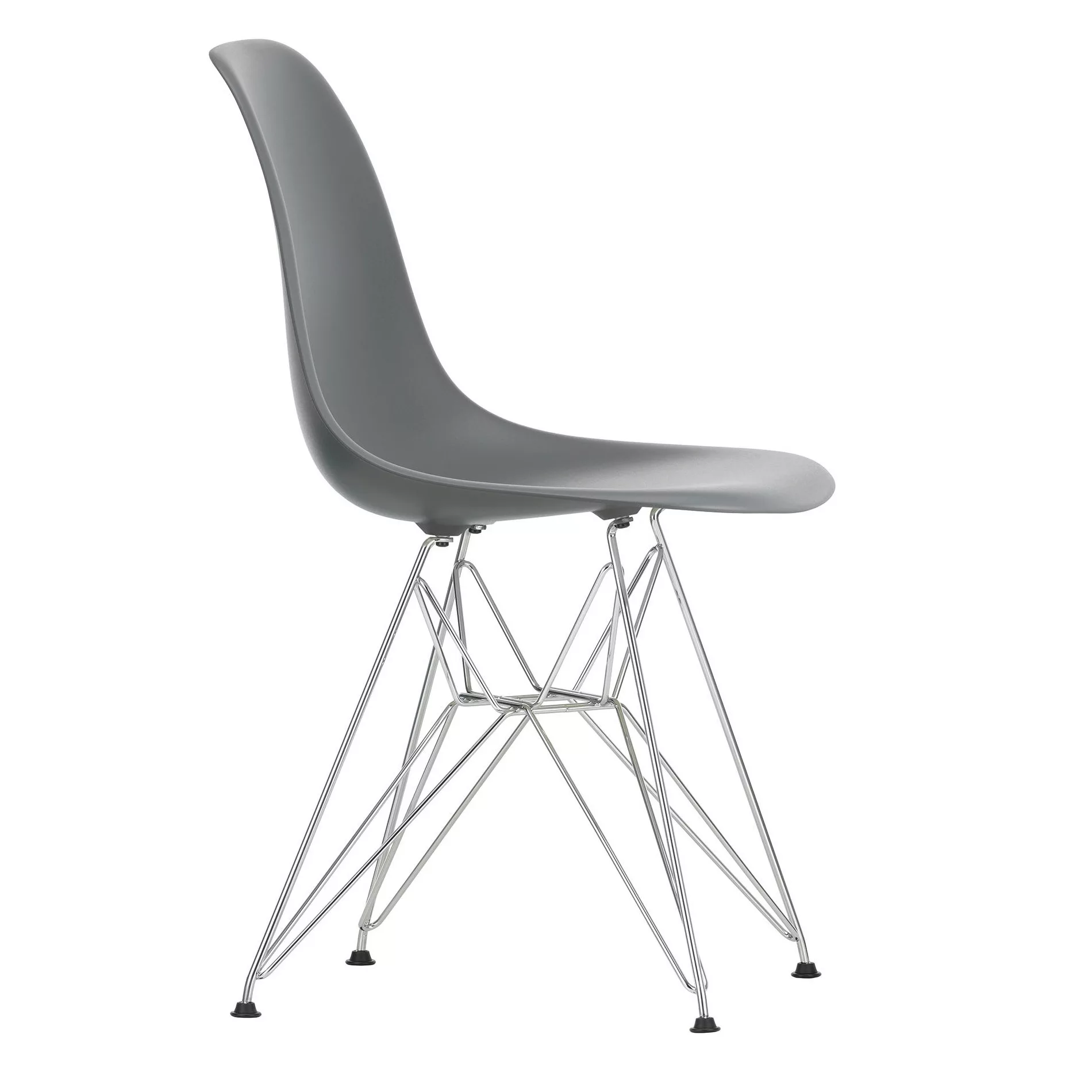 Vitra - Eames Plastic Side Chair DSR Gestell verchromt - granitgrau/Sitzflä günstig online kaufen