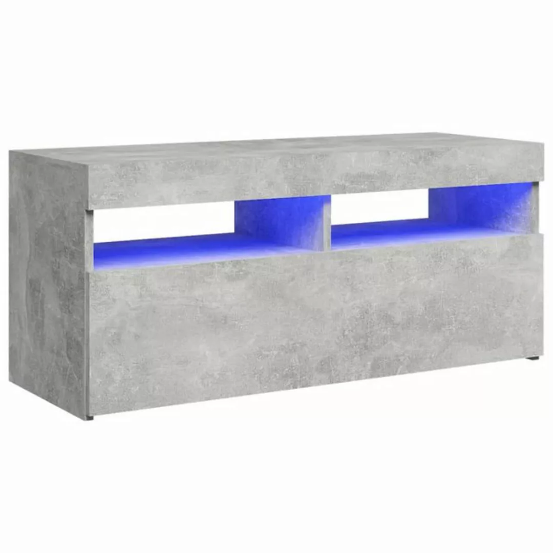 vidaXL TV-Schrank TV-Schrank mit LED Leuchten Betongrau 90x35x40 cm Lowboar günstig online kaufen