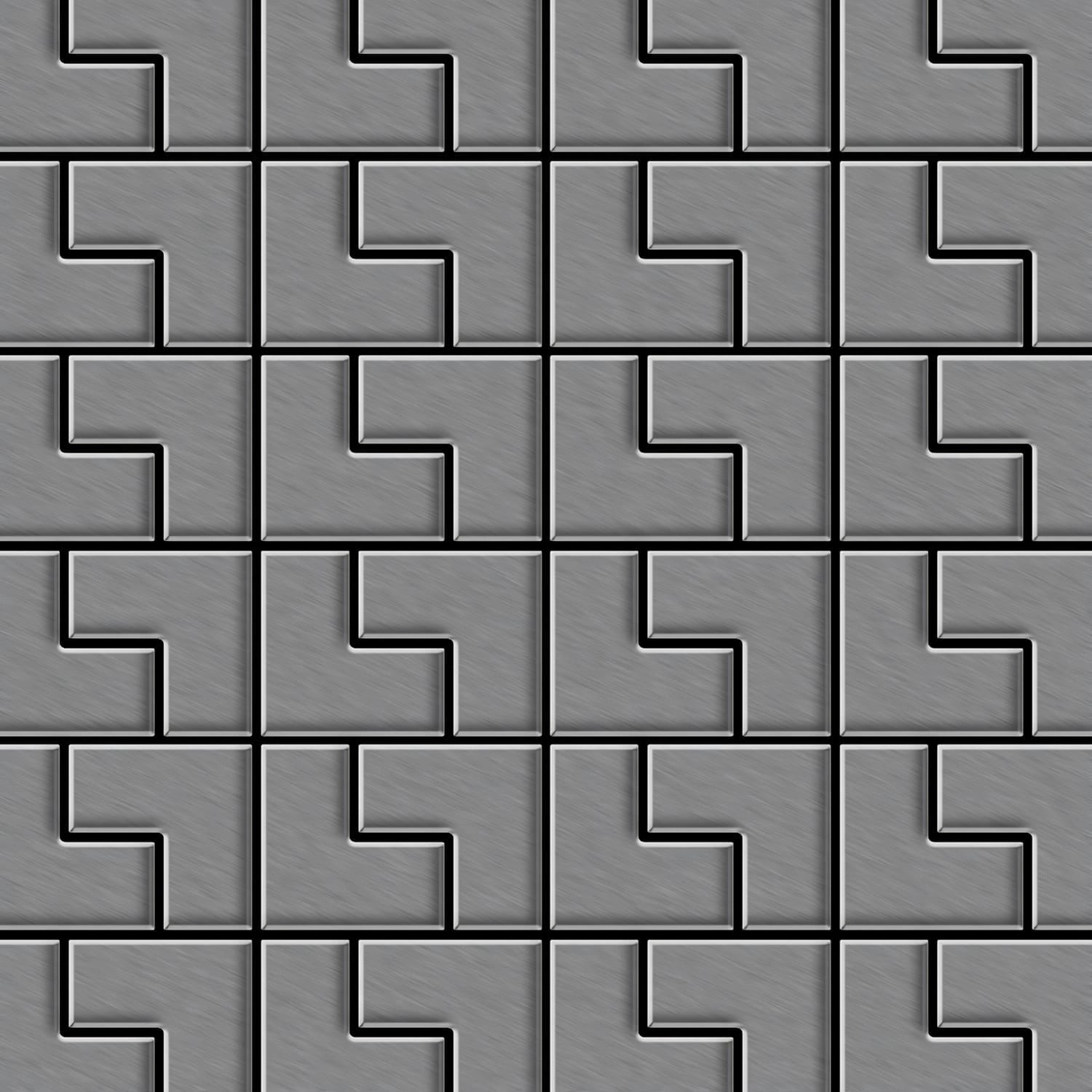 ALLOY Mosaik Fliese Massiv Metall Edelstahl Gebürstet Grau 1,6mm Stark Kink günstig online kaufen